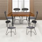 Combo Juego De Sala Roma | Color Gris + Juego De Comedor Alessa LY-N0980 | 6 Puestos + Freidora de Aire Evvo EV-688| 4 Lts 700 W Color Negro-1791486740358