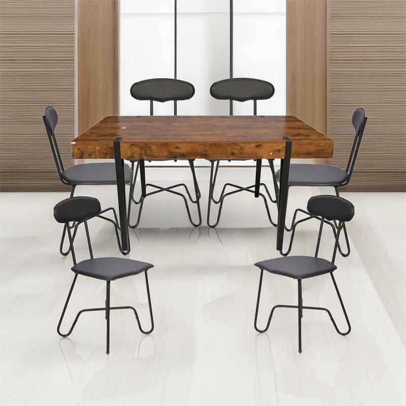 Combo Juego De Sala Roma | Color Gris + Juego De Comedor Alessa LY-N0980 | 6 Puestos + Freidora de Aire Evvo EV-688| 4 Lts 700 W Color Negro-1791486740358