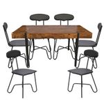 Combo Juego De Sala Roma | Color Gris + Juego De Comedor Alessa LY-N0980 | 6 Puestos + Freidora de Aire Evvo EV-688| 4 Lts 700 W Color Negro-1791486772932