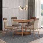 Combo Juego De Sala Euroferro Adiv | Color Beige + Juego de comedor Mebel | 4 Puestos Color Rose + Freidora de Aire Evvo EV-688 | 4 Lts 700 W Negro-1791486661756